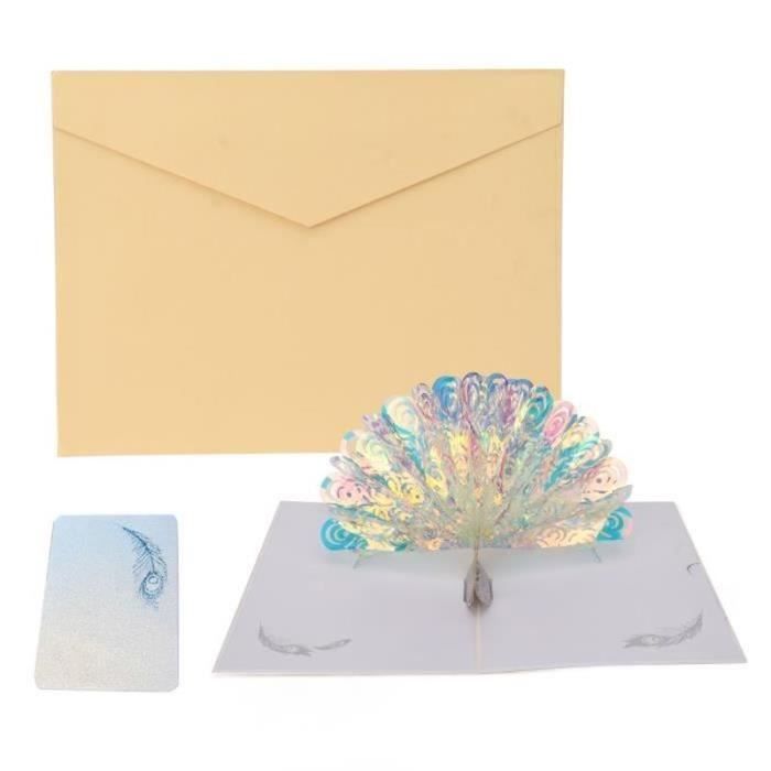 GIVBRO Lot de 50 cartes de placement de table, de tente - Motif paon creux - Pour décoration de table - Pour fête de mariage - Bleu clair