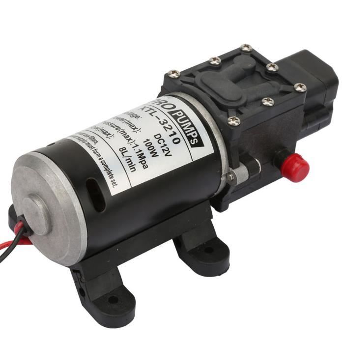 Pompe à Eau 12V 100W Auto-amorçante - 8L/min, 160 PSI, Pour Lavage Voiture, Arrosage, Systèmes Solaires