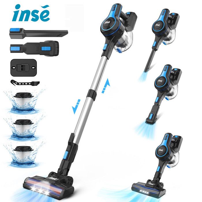 INSE Aspirateur balai sans fil pour poils d'animaux, tapis