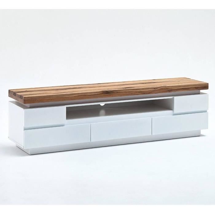 meuble tv romina - inside 75 - 5 tiroirs - blanc - contemporain - design