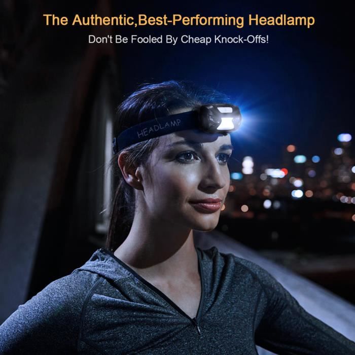 Everbeam Lampe Frontale LED H6 Pro, Détection de Mouvement, Éclairage : 650 Lumens, Autonome 20 Everbeam Lampe Frontale LED H6 Pro, Détection de Mouvement, Éclairage : 650 Lumens, Autonome 20