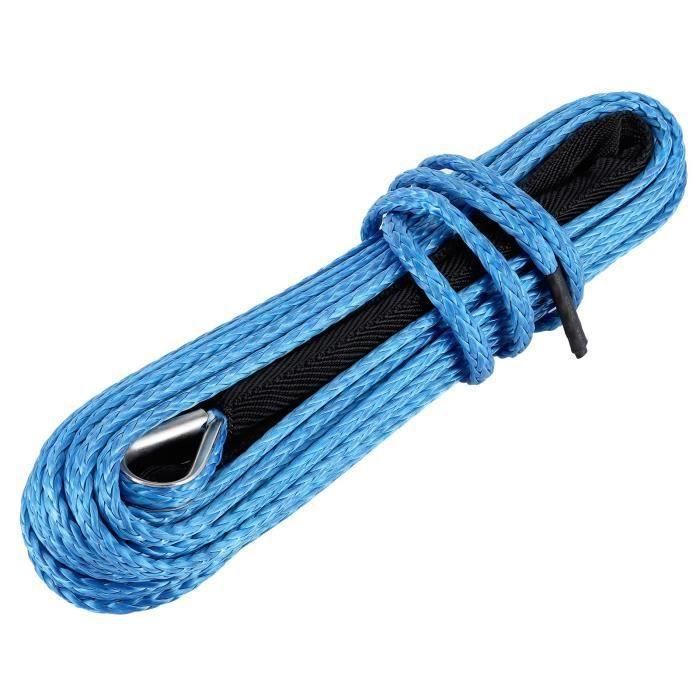 Corde De Remorquage Synthétique 15m 7700 Lb - Câble Treuil Nylon Polyéthylène 6mm Rouge Pour SUV, Camion, VTT