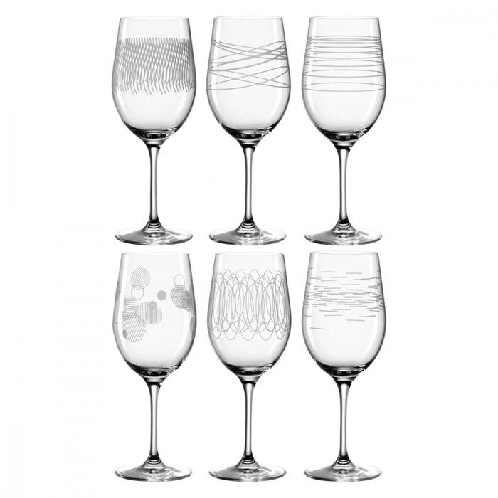 Lot De 6 Verres à Vin En Cristal Gravé THERESIENTHAL Pour Hoechst - 20 Cl