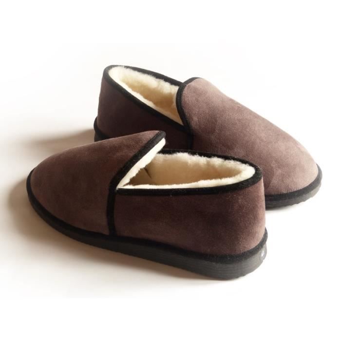 Pantoufle Charentaise Fourrees Peau De Mouton Coffe Achat Vente Chausson Pantoufle Cdiscount