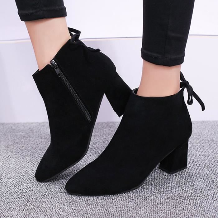 botte a talon noir femme