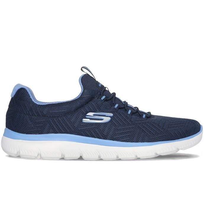 Skechers Skechers Summits Artistry Chic - Chaussures femme bleu lacets textile talon plat