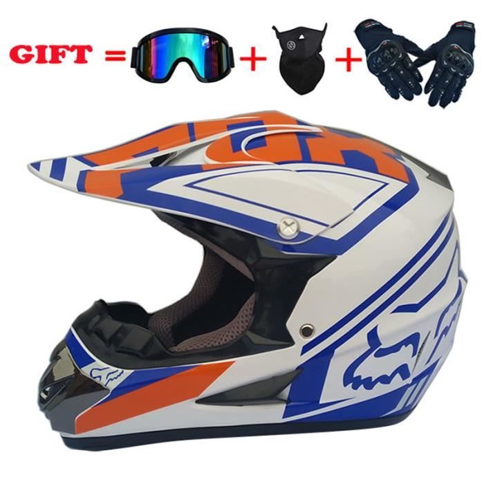 Casque Moto Cross Intégral Style Pirate - Avec Lunettes, Gants Et Masque Inclus, Taille XL Style Pirate Sauvage