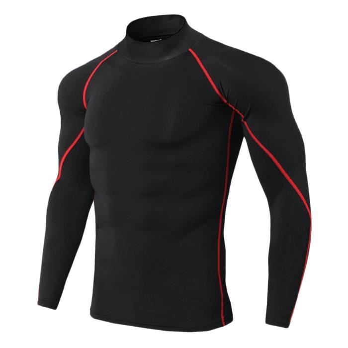 Maillot Compression À Manches Longues Pour Homme Tee Shirt De Sport Séchage  Rapide Baselayer Haut Rouge 3XL Rouge - Cdiscount Sport