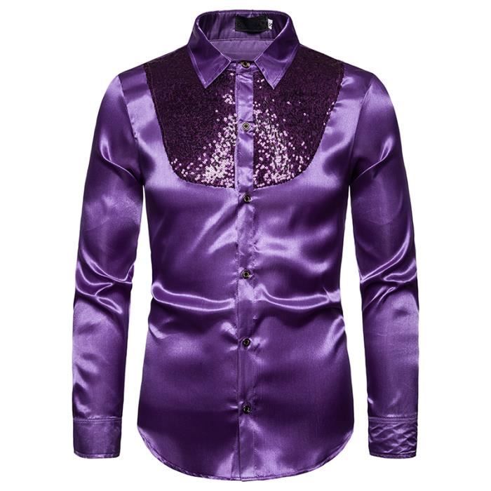 Chemise homme violet on sale