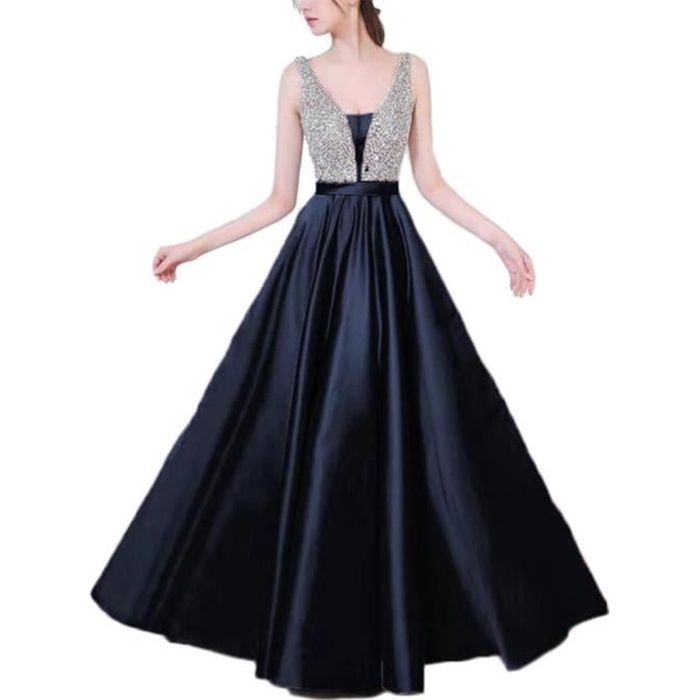 Élégant Femme Paillette Robe de Soirée Longue Pour Mariage Cocktail