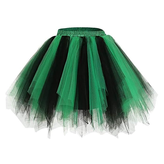 JUPE - KILT Jupe Courte De Gaze Plissée Haute Qualité Pour Femmes Danse Tutu Adulte Noir Noir
