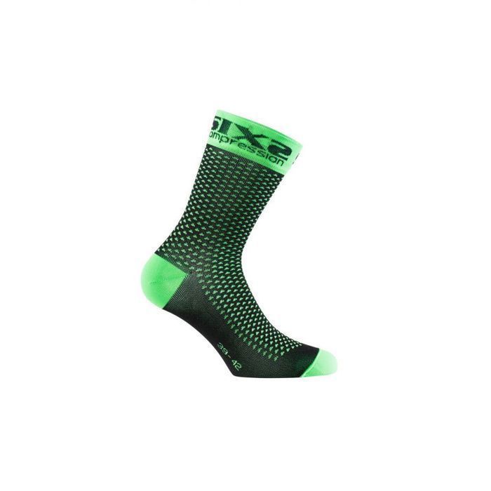 Chaussettes Sixs Comp Sho - vert/noir/vert fluo Chaussettes Sixs Comp Sho - vert/noir/vert fluo