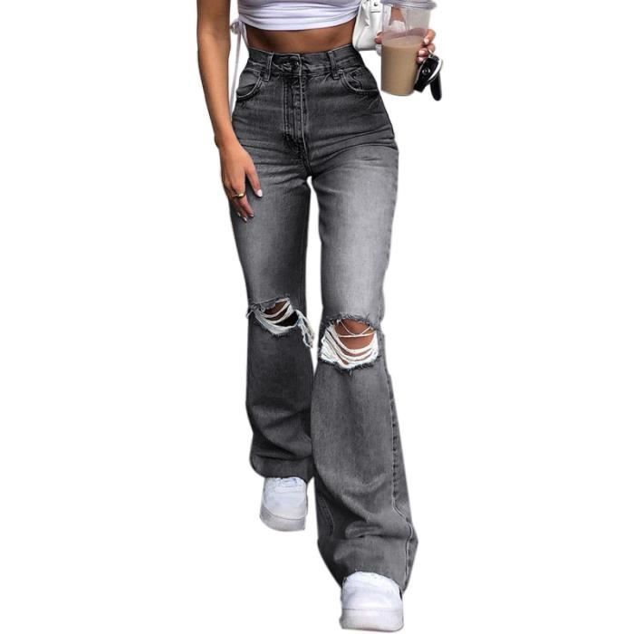 Jeans bootcut femme sale taille basse pas cher
