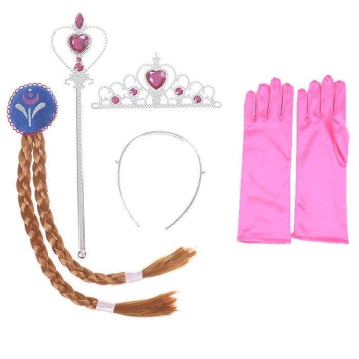 Kit 9 Accessoires Déguisement Princesse – Couronne, Baguette, Collier, Gants, Boucles… – Carnaval & Anniversaire