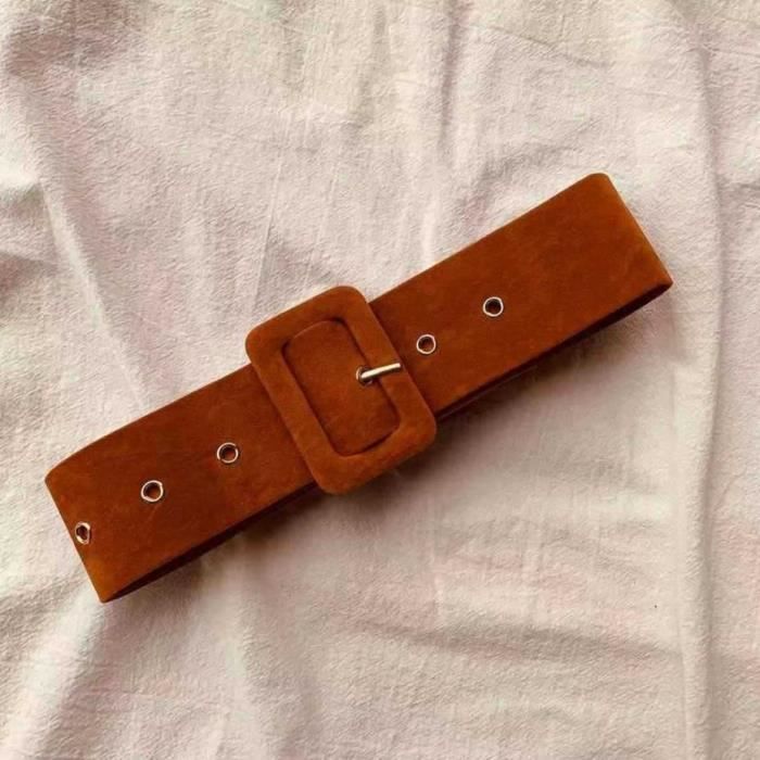 Jupe En Daim Taille Haute Pour Femme - Style Sexy Avec Boucle Métal