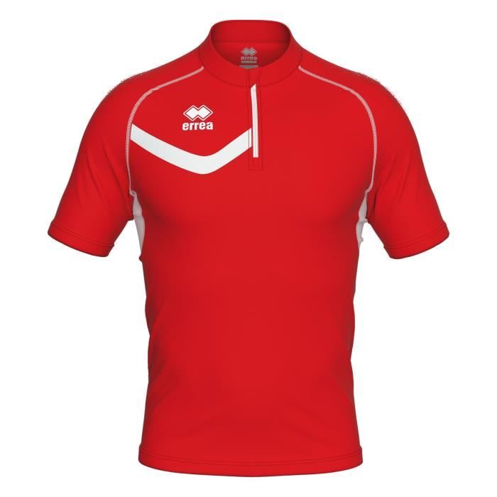 Maillot de football Errea Roger rouge/blanc pour homme manches