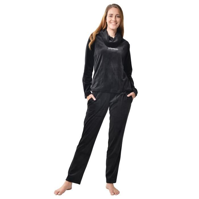 Ensemble survetement femme en velours RAIKOU Strass Noir T36 50
