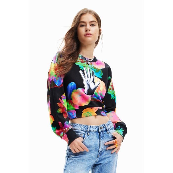 Gilet Femme Desigual Noir Et Blanc - Réf 18SWJF82 - Neuf Avec étiquettes - Style Belle