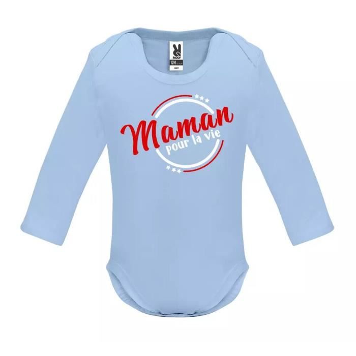 Body bébé - Manche Longue - Bébé Garçon - Bleu - Maman pour la vie