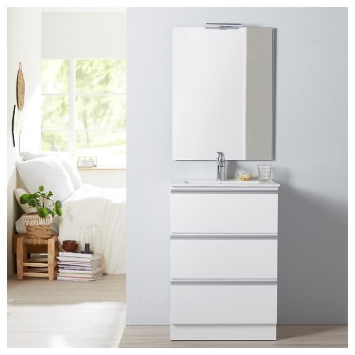 Meuble Salle De Bain 60 Cm Vasque A Poser Meuble De Salle De Bain A Poser Blanc 60 Cm Miroir Eclairage Serie Dynamic 3 Tiroirs Achat Vente Lavabo Vasque 612072 Meuble De Salle De Cdiscount