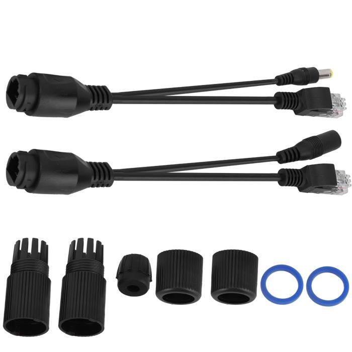Séparateur POE Étanché 48V à 12V – Injecteur POE 100m 15W Avec Boîtier Anti-Pluie, Idéal Caméras IP Extérieur