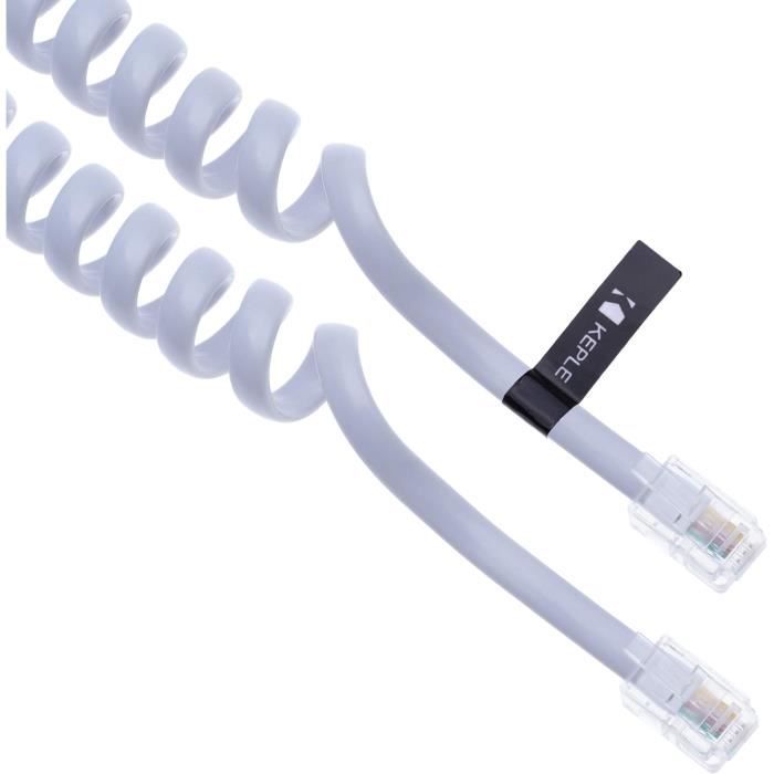 Cordon De Combiné Téléphonique 4P4C Câble De Combiné De Téléphone Fixe Spiralé Pour La Maison Ou