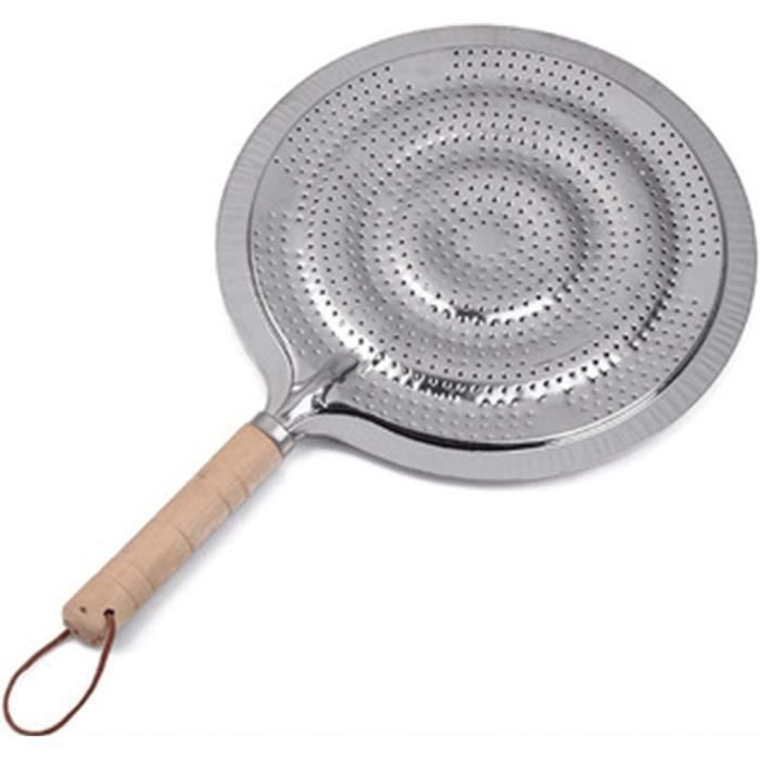 ALEOHALTER Diffuseur De Chaleur En Fonte Pour Cuisinière Gaz & Électrique - Avec Poignée Bois - 21cm