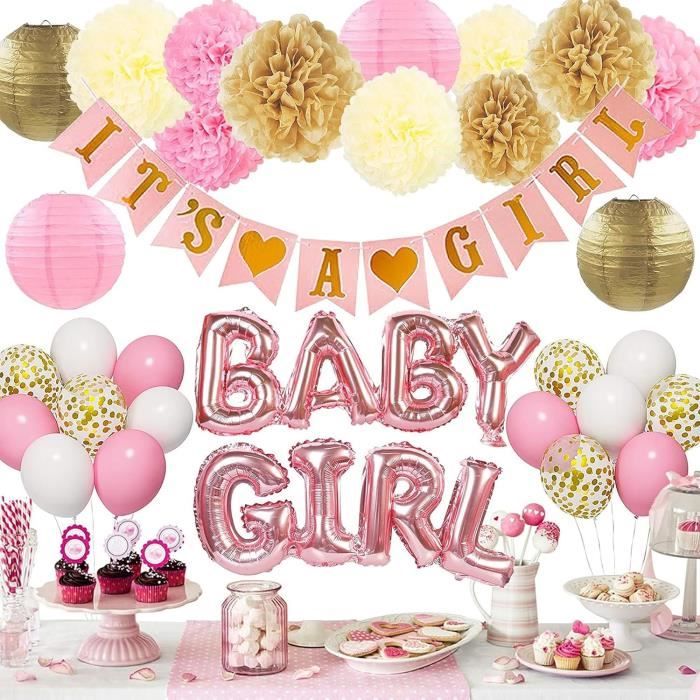 Lot De 32 Tourbillons Suspendus Canard Rose – Décorations Fête Prénatale, Anniversaire Bébé Fille
