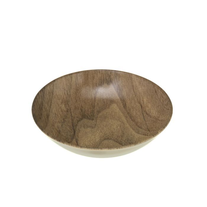 Secret de Gourmet - Assiette creuse design bois Mood - Diam. 20 cm - Marron
