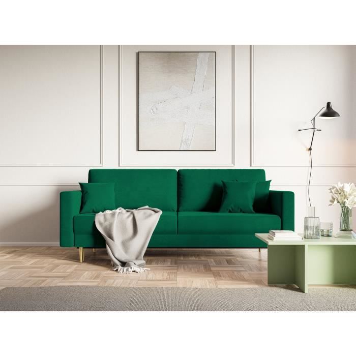 Canapé convertible - VALICO - 230 cm - 3 places - vert hydrophobe