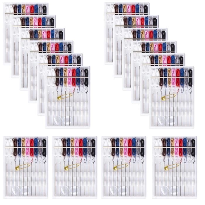 BILIEASY Mini Kit De Couture 51 Pièces - Boîte Portable Rouge Rosé