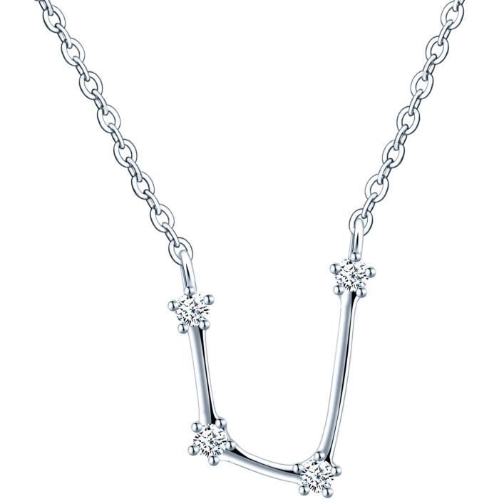 Femme Chane En Argent 925 Collier 12 Constellation Signe Du Zodiaque ...
