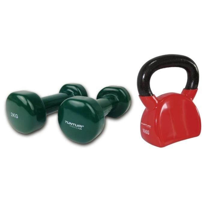 Haltères Courtes Tunturi En Vinyle - Poids De 0,5 Kg à 5 Kg Par Haltère - Couleurs Variables, Par Jeu