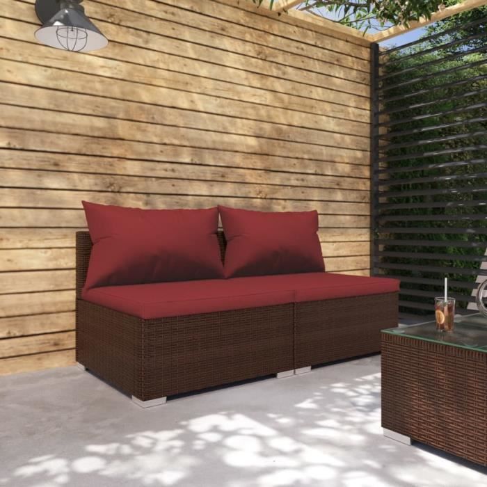 vidaXL Salon de jardin 2 pcs avec coussins - vue 8