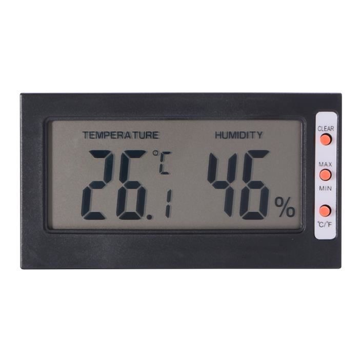 Thermomètre Numérique,Black--Mini Thermomètre Numérique LCD, Hygromètre, Capteur De Température
