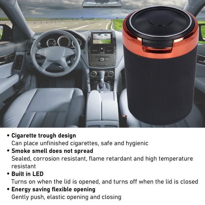 Accessoire Auto USB Cendrier De Voiture GOEDCH Avec LED - Détachable, Avec Briquet USB, Bleu Cendrier Voyage Camping