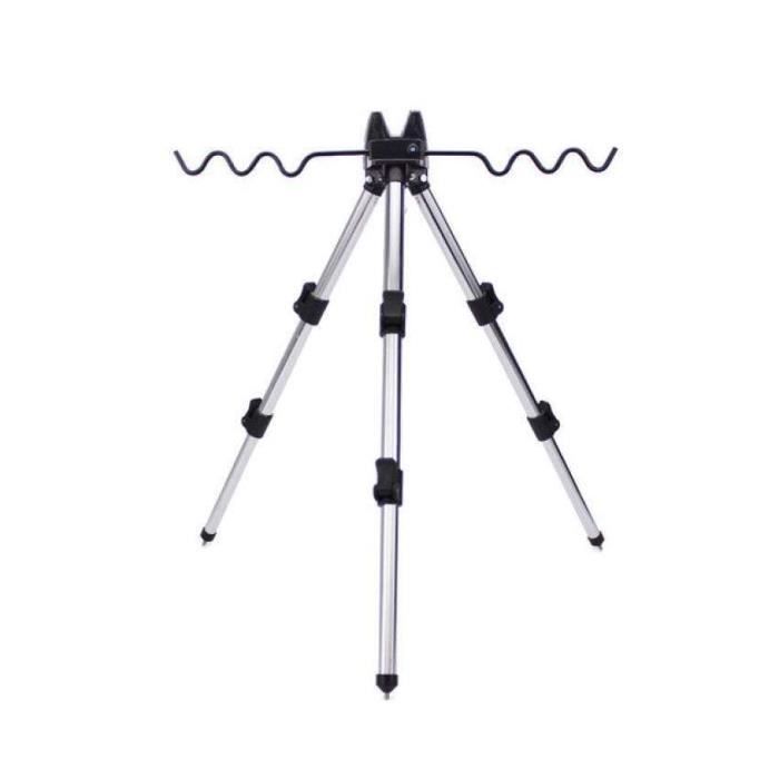 Support Télescopique Pliable Pour Canne à Pêche Sur Glace - Trépied Aluminium Dr.Fish (couleur Argent)