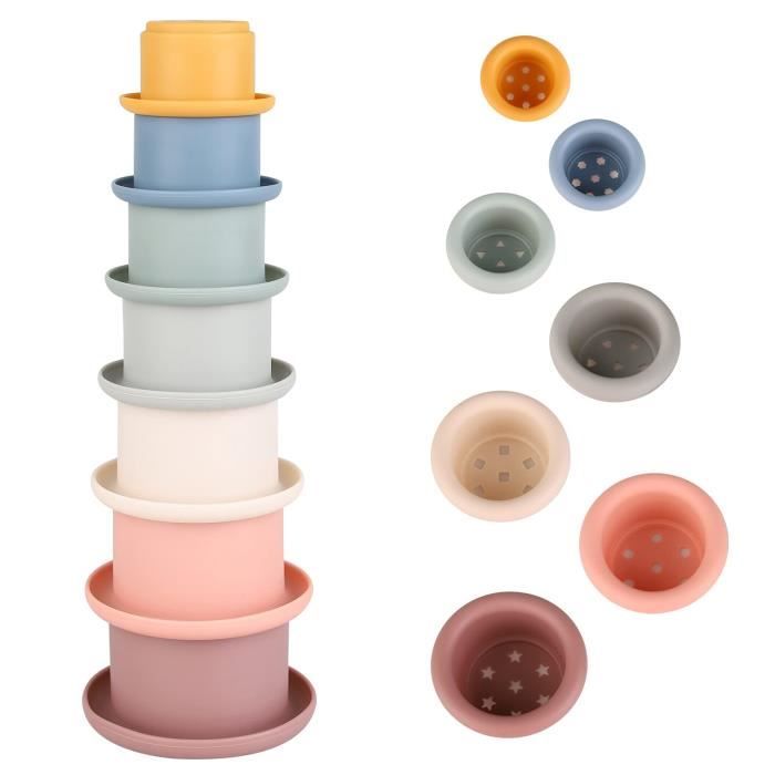 7 Pcs Tasses à Empiler Bébé, Jouet Cubes Empilables Bebe, Gel de Silice Gobelet Empilable pour Jouets Bébé à Empiler pour Enfants - Puériculture & Eveil bébé 7 Pcs Tasses à Empiler Bébé, Jouet Cubes Empilables Bebe, Gel de Silice Gobelet Empilable pour Jouets Bébé à Empiler pour Enfants - Puériculture & Eveil bébé