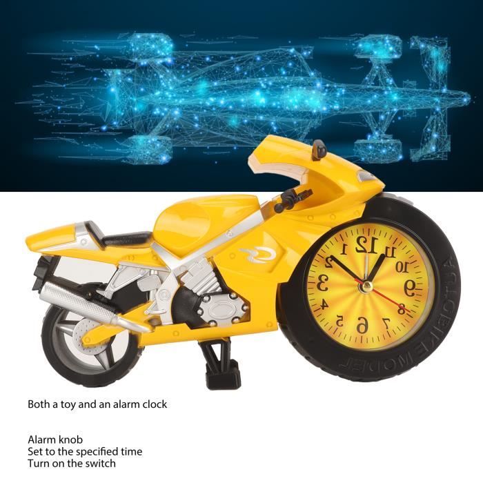 Horloge de moto jaune métallique vintage