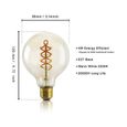 4xEdison Lightbulb LED Lampe à incandescence boule rétro 4W Lampes globe antiques décoratives G80 Ampoule à filament Nouveau style-1