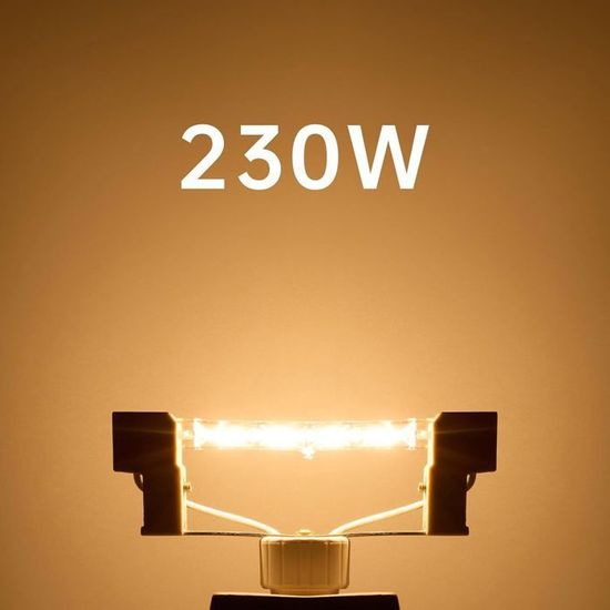 Ampoule LED R7S 118 mm à intensité variable 50 W J118 Projecteur 220 V Double extrémité 5000 lm Équivalent halogène 500 W pour projecteur d' éclairage domestique (6000 K-blanc