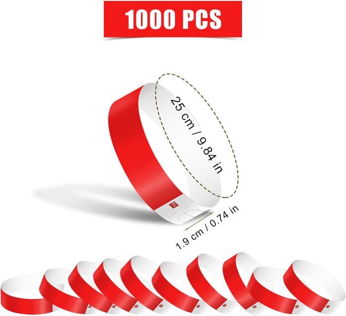 MIAHART Bracelets en Papier pour Événements Couleurs Assorties 600 Pcs Bracelets Néon Bracelets de Fête Étanches Brassards pour Événements Bracelets de Concert Légers Paquet Multicolore