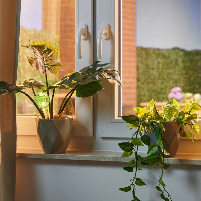 Relaxdays Lot De 4 Bulles D’Arrosage Pour Plantes En Verre - Arrosage Automatique - Verte 15 X 6 Cm