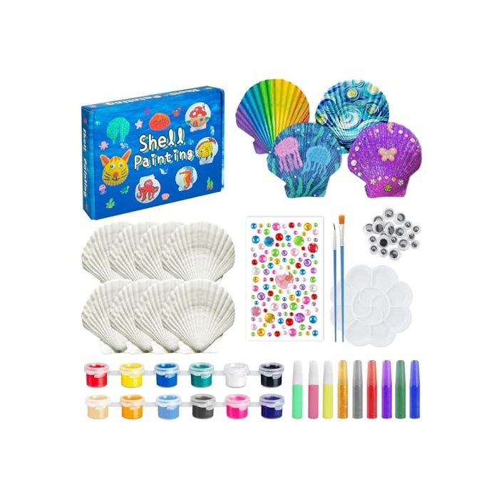 Peinture de Coquillages pour Enfants, Kit de Peinture, Bricolage avec Peinture de Coquillages pour Enfants, Kit de Peinture, Bricolage avec