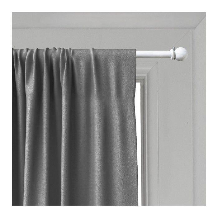 Tringle Ronde Métal Pour Vitrage Embout Boule 40-70CM - Blanche - Ø10