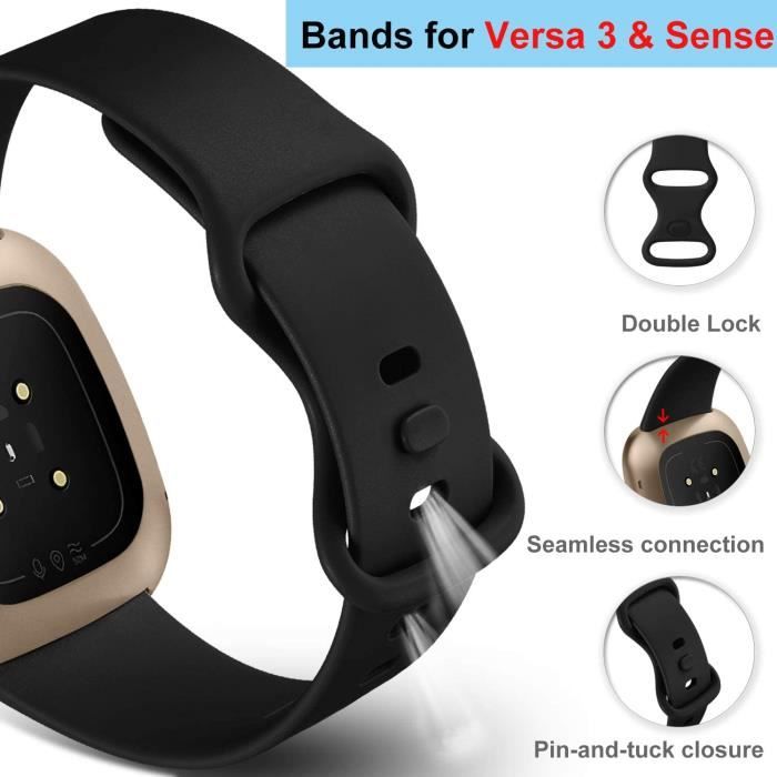 4 Bracelets Compatibles Fitbit Versa 3/4 & Sense/Sense 2 - TPU Souple, Taille S Ou L - Multicolores