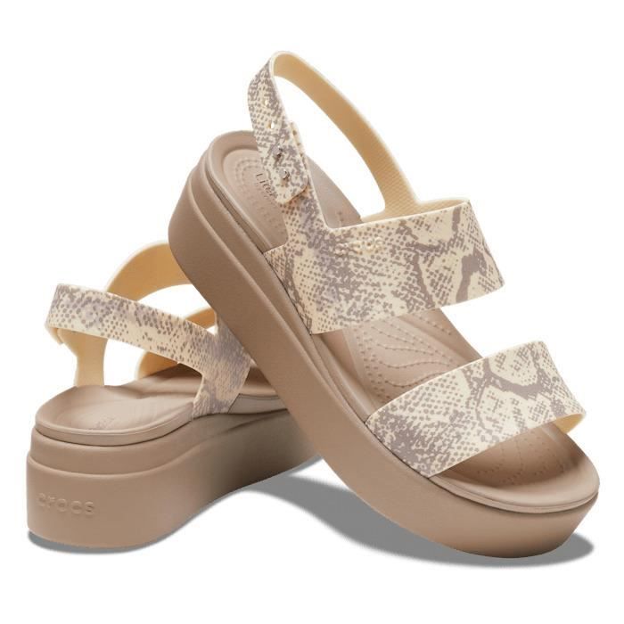 Sandales femme Crocs Brooklyn Snake Blanc Adulte Vanilla Cdiscount Chaussures