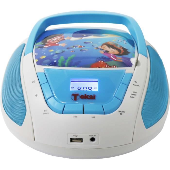 Lecteur Radio CD/USB WeKids pour enfant personnalisable (Bleu) à