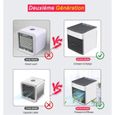 Mini climatiseur Ventilateur portable USB Refroidisseur D’air Humidificateur Purificateur 3EN1 réglable LED couleurs -str-2