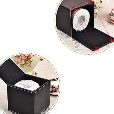 Boîte à Mouchoirs En Cuir PU Avec Fermeture Magnétique - Pour Maison, Voiture, Bureau - Noir - Design Moderne Et Pratique - 3